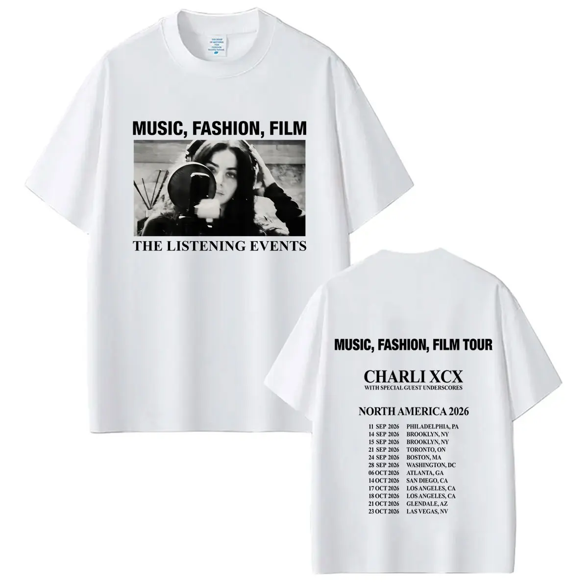 CHARLI XCX  Album Music, Fashion, Film Tour 2026 Print T-shirt Men Women Vintage Harajuku Cotton Casual Loose T Shirt Streetwear