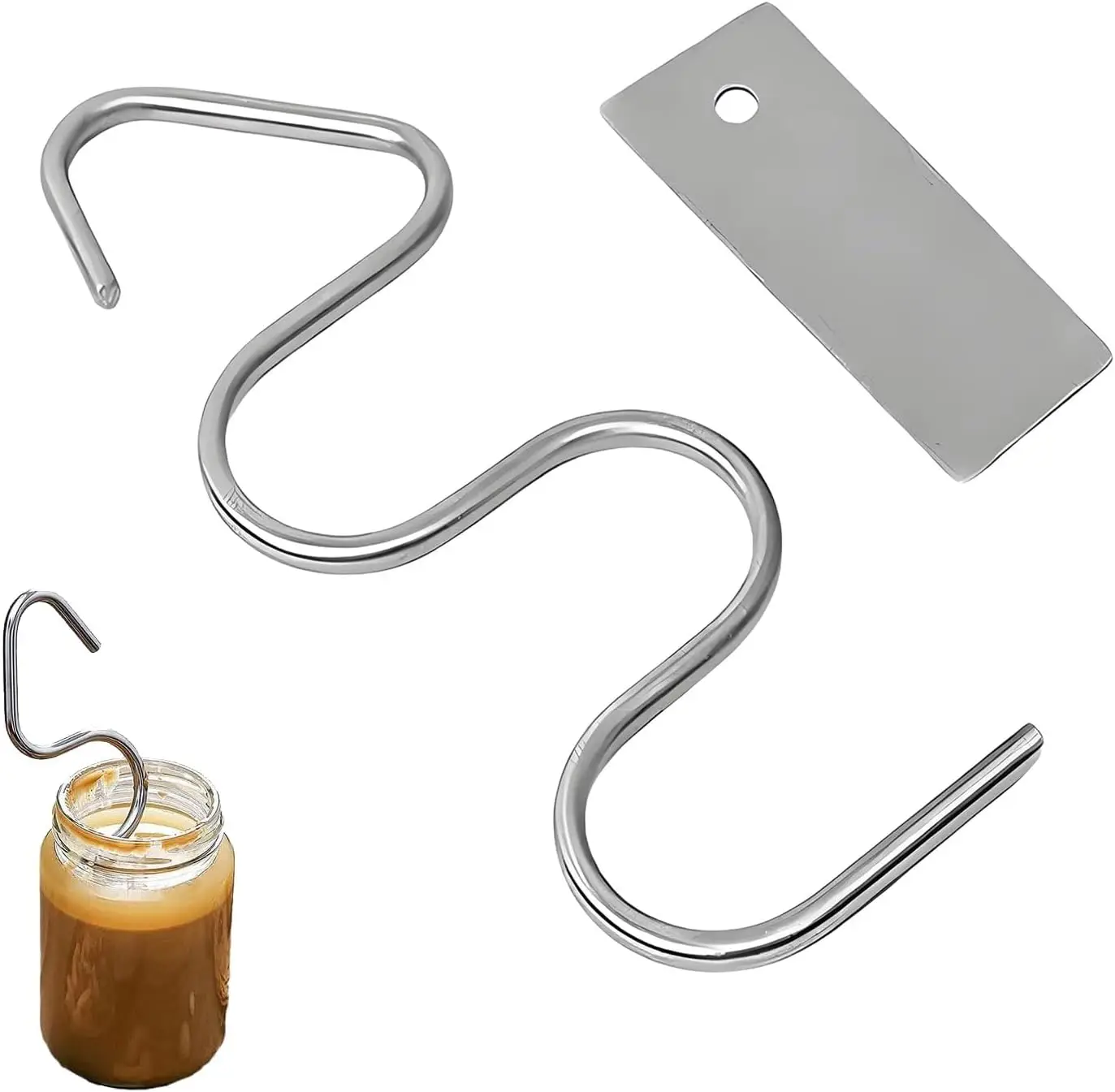 Peanut Butter Stirrer, Stainless Steel Peanut Butter Stirrer Mixer Tool Fits for Various Organic Peanut Butter, Almond, Cashew