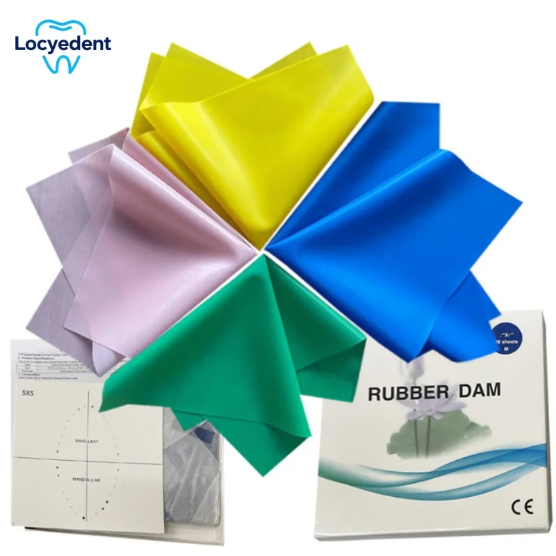 

Dental Rubber Dam Sheet Natural Latex Rubber barrier Dams 5*5/6*6" For Kids Adults Endodontic Teeth Whitening Materials