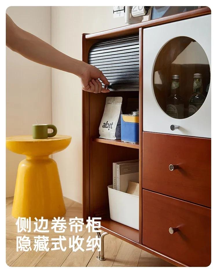 Обеденный боковой шкаф в средневековом стиле, интегрированный у стены, шкаф для хранения чайного ведра, входная стойка для крыльца