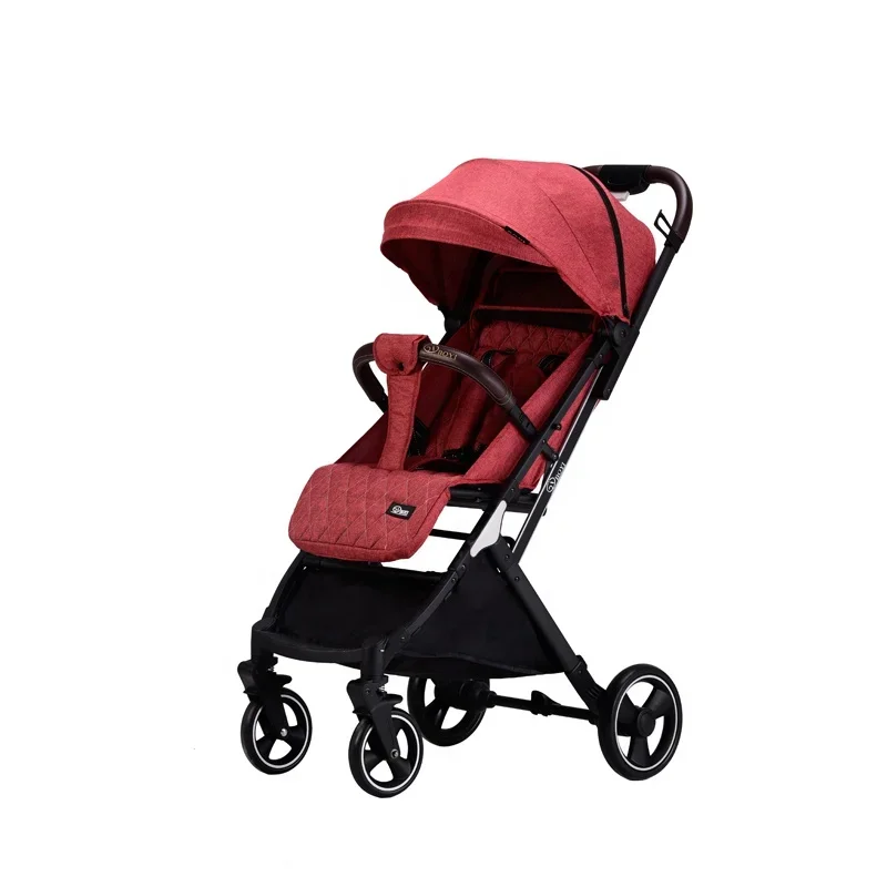 Auto Folding Baby Stroller, Carrinho De Roda Grande, Multifunções, Uma Mão, Peso Leve