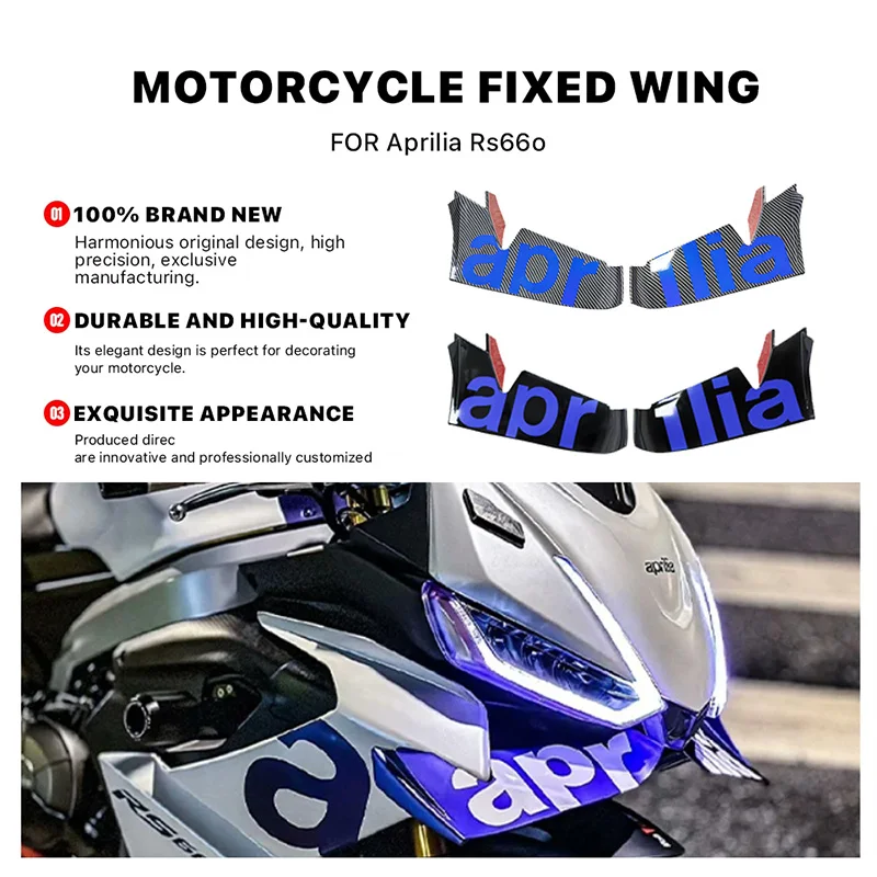

Motorcycle fixed wing spoiler for Aprilia RS660 RS 660 R S660 ABS front aerodynamic wing aileron side winglet windshield wing