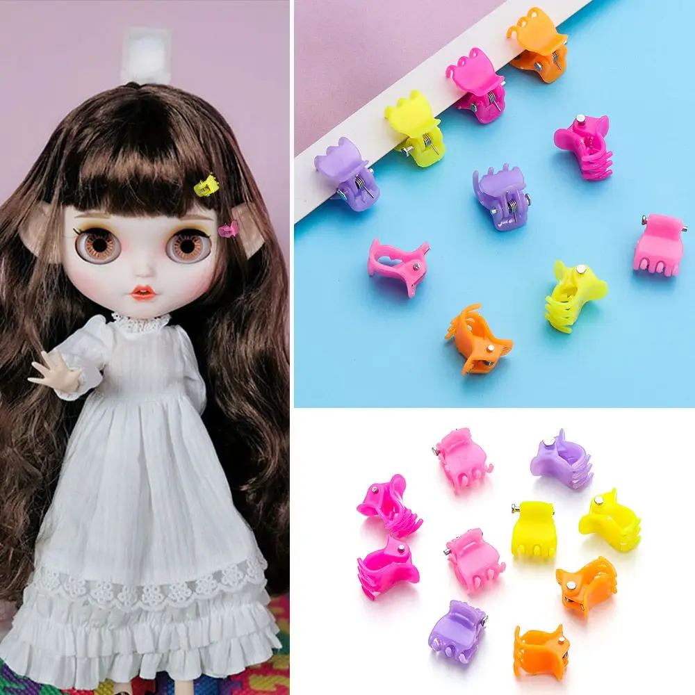 10Pcs 1cm DIY Doll Accessories Plastic Girl Gift Dolls Headwear Doll Clip Children Hair Clips Kid Head Wear