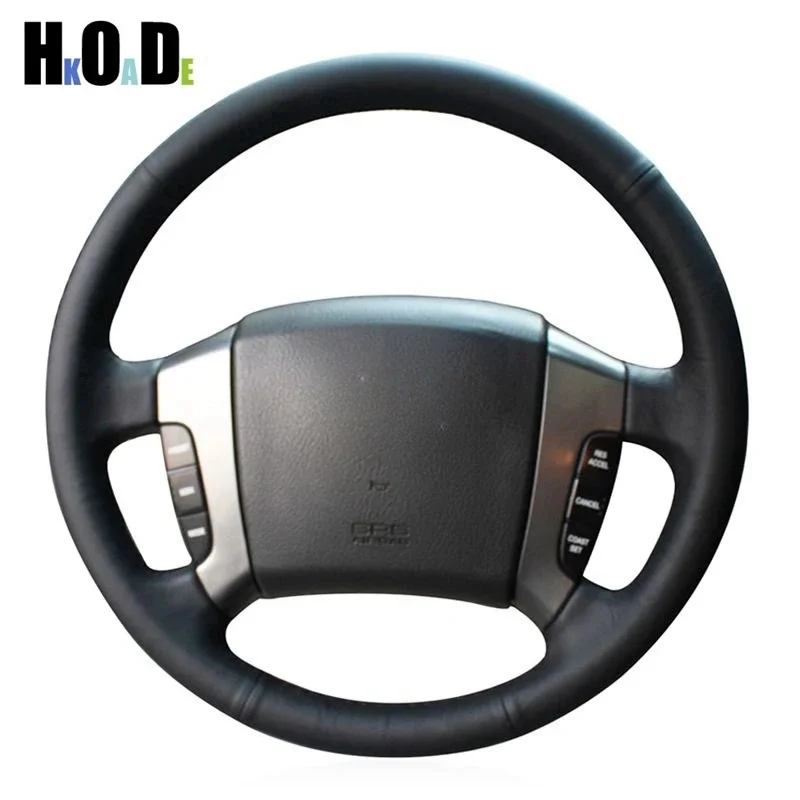 

Black Leather Steering Wheel Cover DIY Hand-stitched Car Steering Wheel Covers For Kia Sorento 2004 - 2008 Car Accessories