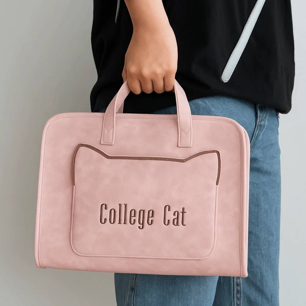 

Durable Portable Laptop Sleeve PU Leather Shockproof Laptop Bag with Straps 13/14 Inches Computer Protective Case School