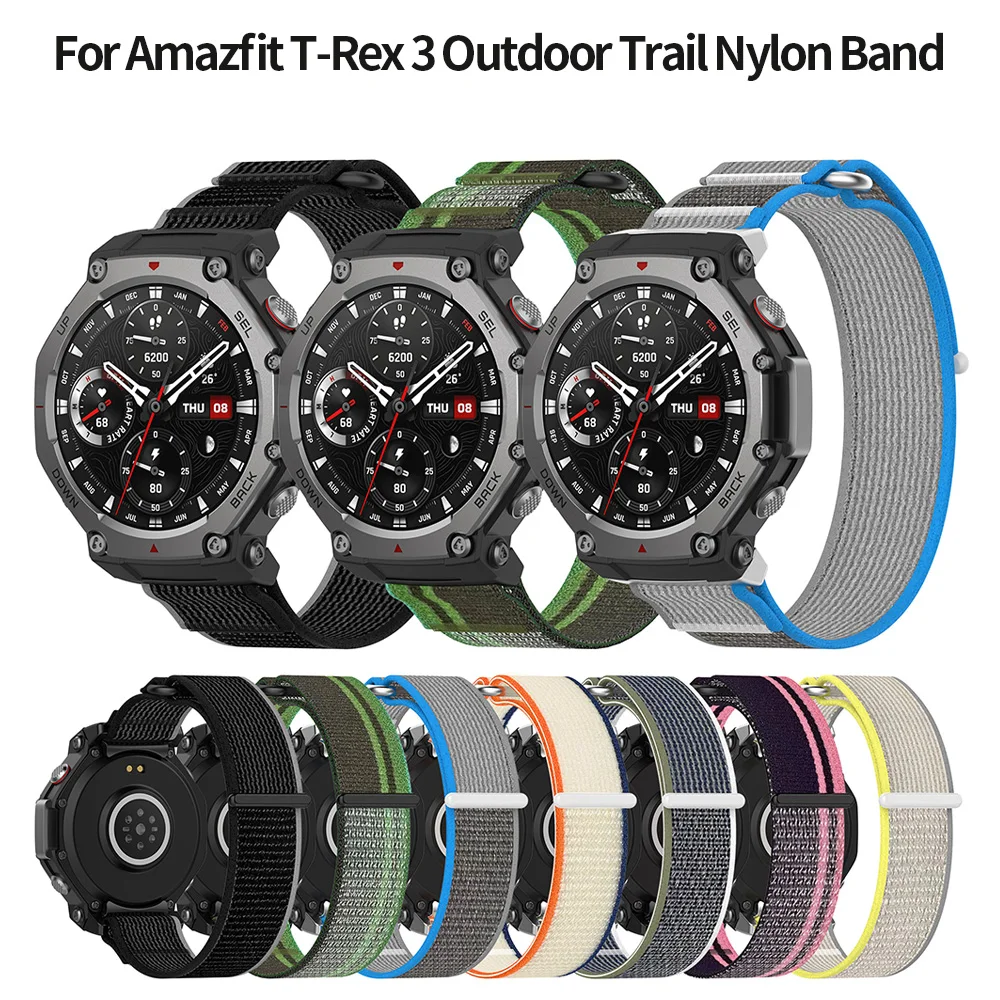 Pulseira de náilon para huami amazfit t-rex 3 pulseira de relógio para amazfit trex3 smartwatch ao ar livre loop esporte pulseira