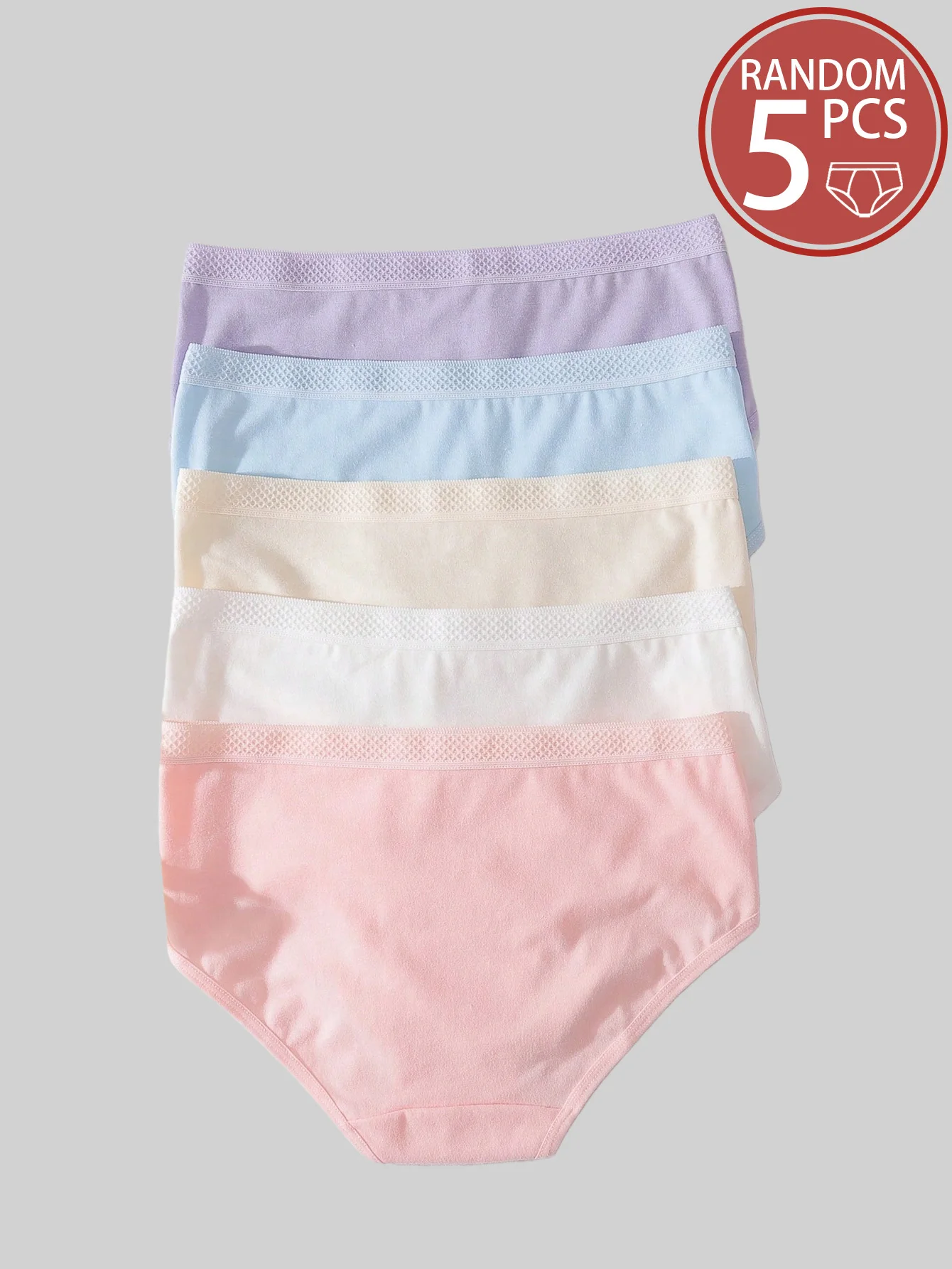 Random 5 pairs multicolored bow solid color all-match girl briefs girls students not belly comfortable simple briefs
