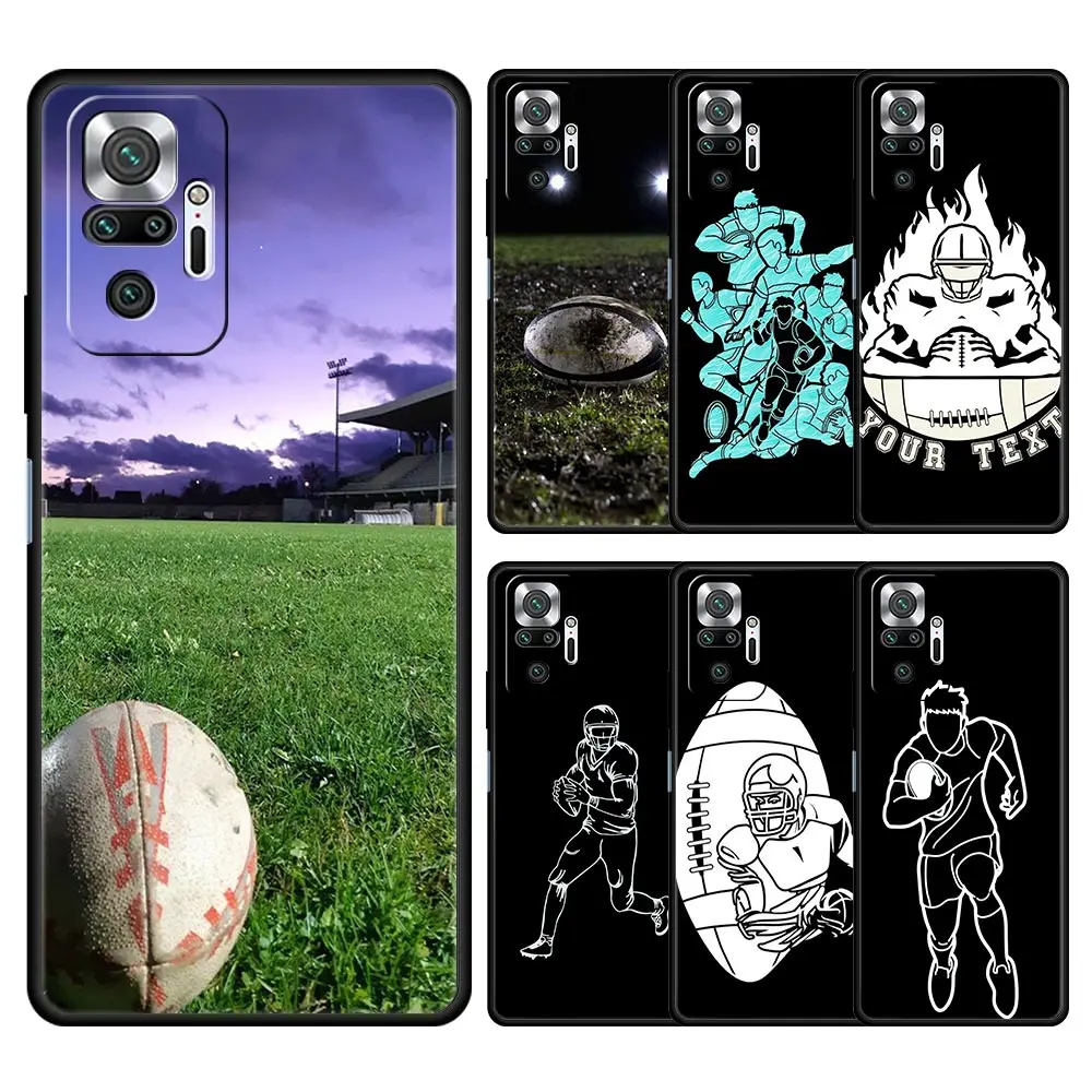 Rugby Ball Phone Case For Xiaomi Redmi Note 14 13 12 5G 9S 9 10 11 Pro Plus 9T 14C 13C 12C 10C 9C 9A Soft Silicone Cover