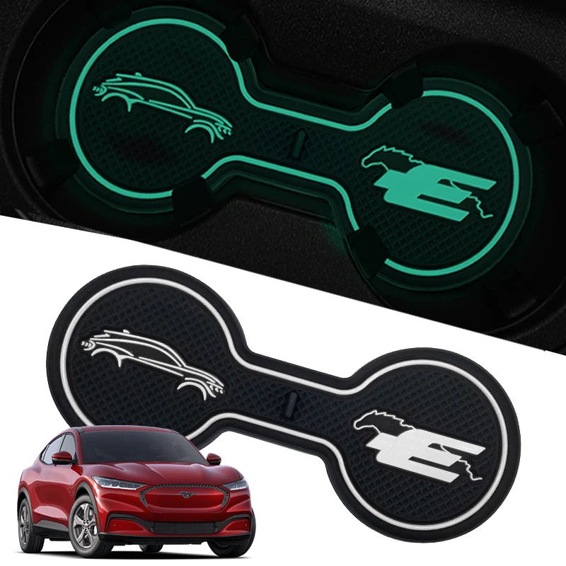 

Non-Slip Car Cup Coaster Slot Pad for Ford Mustang Mach-e 2021-2023 Anti-Slip Mat Pocket Mat Interior Car Cup Holder Pad Styling