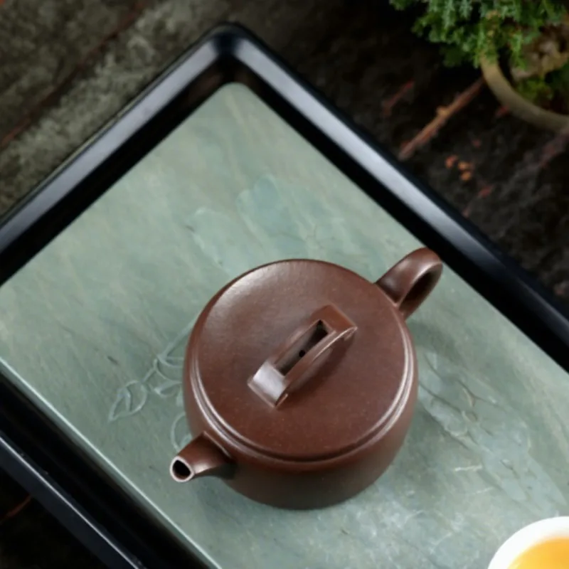 Classic purple sand teapot, high quality and environmentally friendly 230ml round household