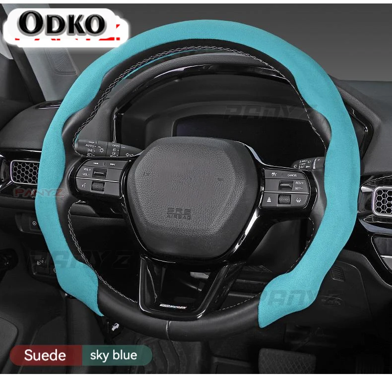 Antiskid Non-slip Car Steering Wheel Cover Suede For Kia Rio Sportage Ceed Cerato Sorento K2 K3 K4 K5 Seltos Stinger Carninal