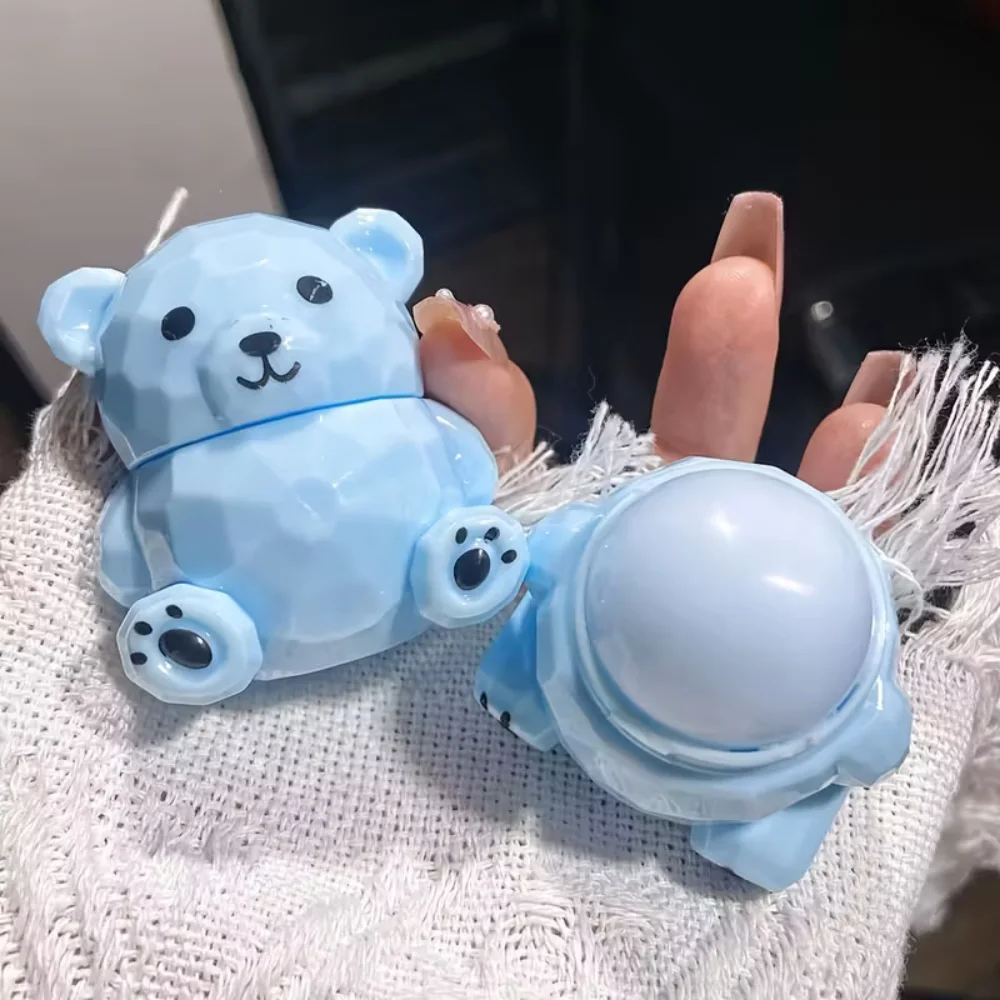 1 stuks schattige beer lippenbalsemset met fruitsmaak - hydraterend en voedend, perfect voor alle huidtypes, ideale vakantiegeschenkdoos