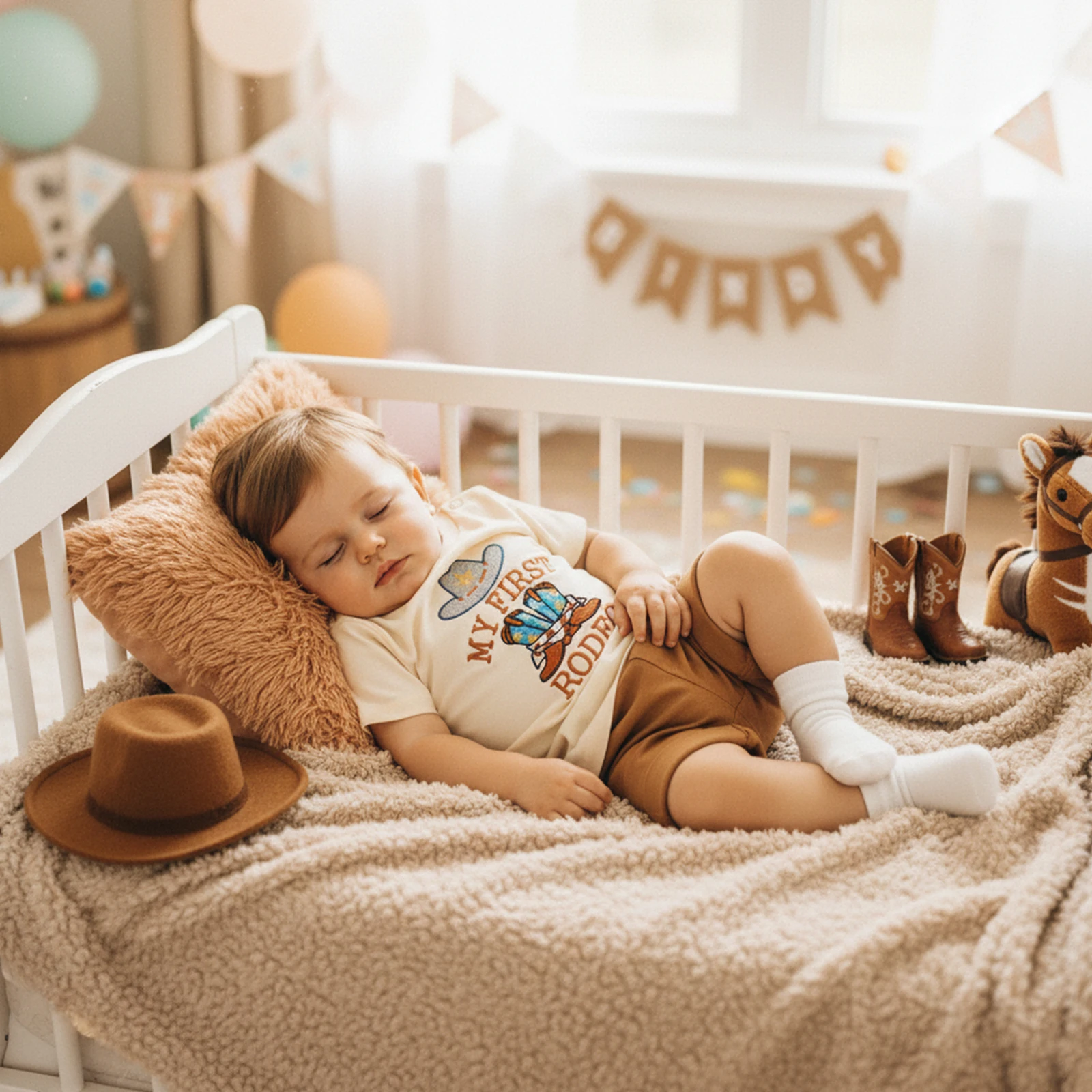 Infant Baby Boy Summer 2Pcs Outfit Boots Cowgirl Hat Letter Embroidered Short Sleeve T-shirt Tops and Solid Color Shorts Set