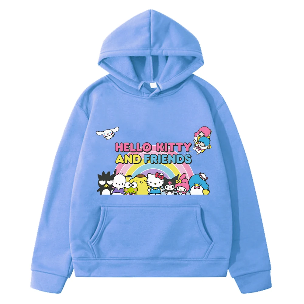 hello kitty Autumn Print hoodies Fleece sweatshirt boy pullover y2k sudadera Sanrio Kawaii anime hoodie jacket kids clothes girl