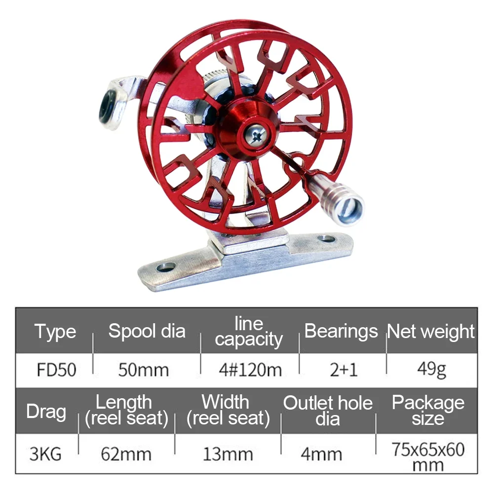 โลหะตกปลา Reel MINI Private Reel แบบพกพา Ultralight Fishing Raft Reel ฤดูหนาวอุปกรณ์ตกปลากลางแจ้ง