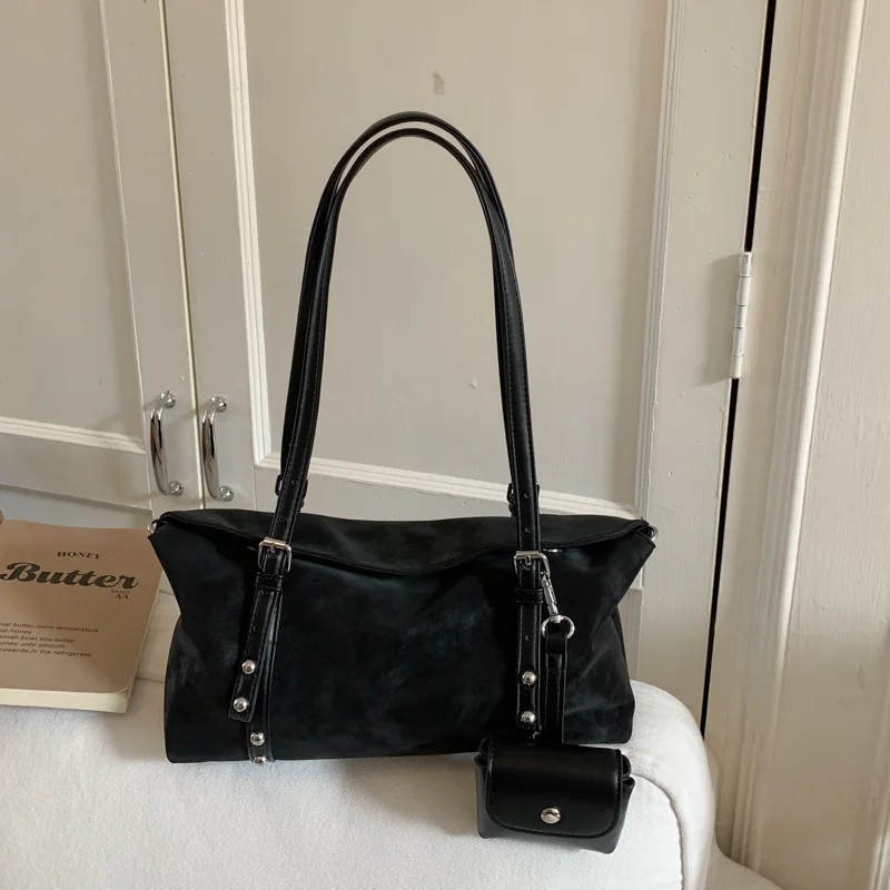 

Модная женская сумка через плечо 2025 года, многосторонняя сумка через плечо из натуральной кожи большой вместимости, винтажная шикарная рабочая сумка