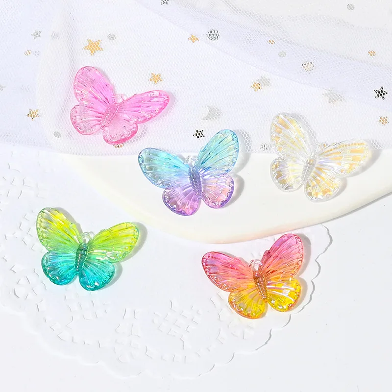 10pcs AB Bling Colorful Clear Butterfly Flatback Rhinestone DIY Scrapbook Wedding Applique Craft Home Decor Craft Accessories