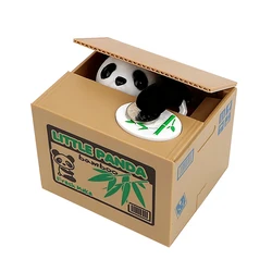 Hucha de Panda automatizada, hucha de monedas de robo de gato y perro, caja de ahorro de dinero, cajas de dinero electrónicas, regalo para niños, decoración del hogar, Linda