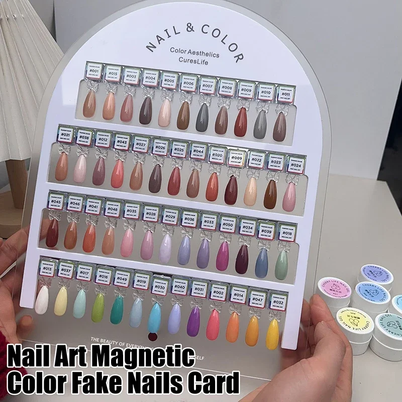 10/20 قطعة Bowknot المغناطيسي أظافر صناعية تلميح عرض واضح اللون الطبيعي بطاقة البولندية هلام حامل مجلس مسمار لوحة مسمار الغراء الممارسة #1