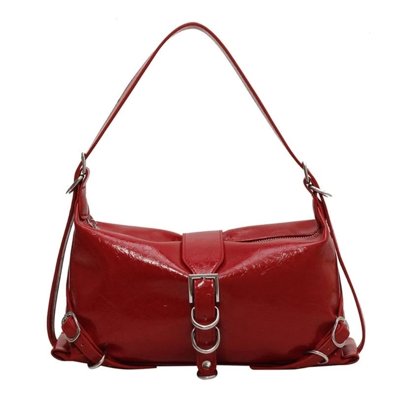 

Black Women's Shoulder Bag Korean Unique Underarm Bags Durable PU Handbag