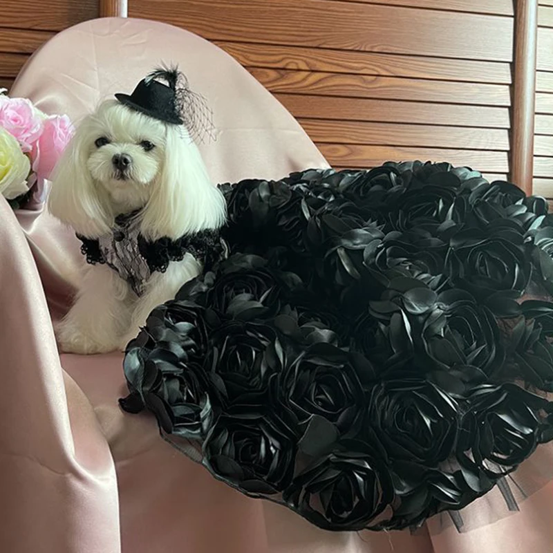Luxury Halloween Magic Forest 3D Rose Cat And Dog Big Tail Wedding Dress Cosplay Sleeping Curse Black Tail Costume
