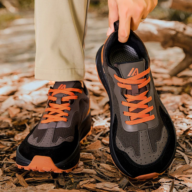 New men's outdoor hiking shoes, extra large size 48 sports shoes, anti slip and breathable hiking shoes, casual sports shoes