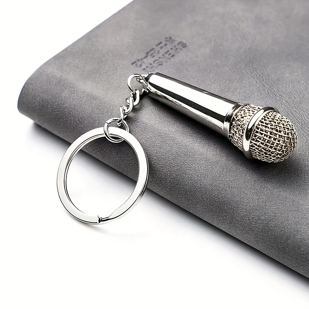 Custom Microphone Keychain with Name Engraving