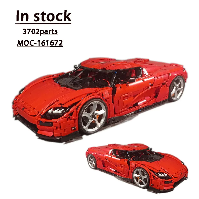 MOC-161672 nuovo CC850 Red Supercar Assembly Splicing Building Block modello 3702 Building Block Parts Kids Birthday Toy Gift