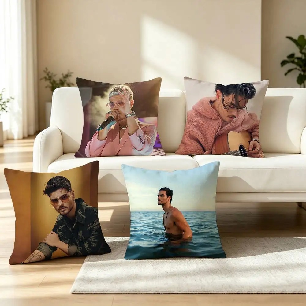 L-Latin Pop Singer A-Abraham Mateo Square Double-Sided printed Pillow Case Bedroom Bedside Pillow Sofa Cushion Cover