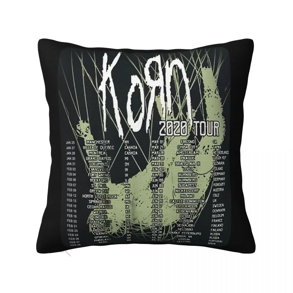 Hot Item Korn 2020 Joint Tour Complete Dates Concert Jonathan Davis S 6Xl Pillow Case