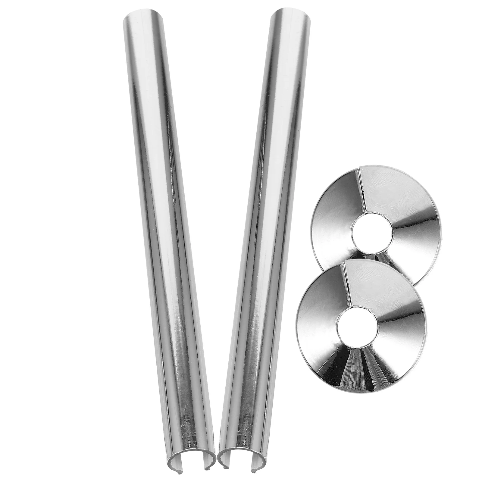 

2 Sets 2x15mm Decorative Plastic Pipe Covers 15x200mm Radiator Collars Water Heater Exhaust Sleeve Plates Concealer