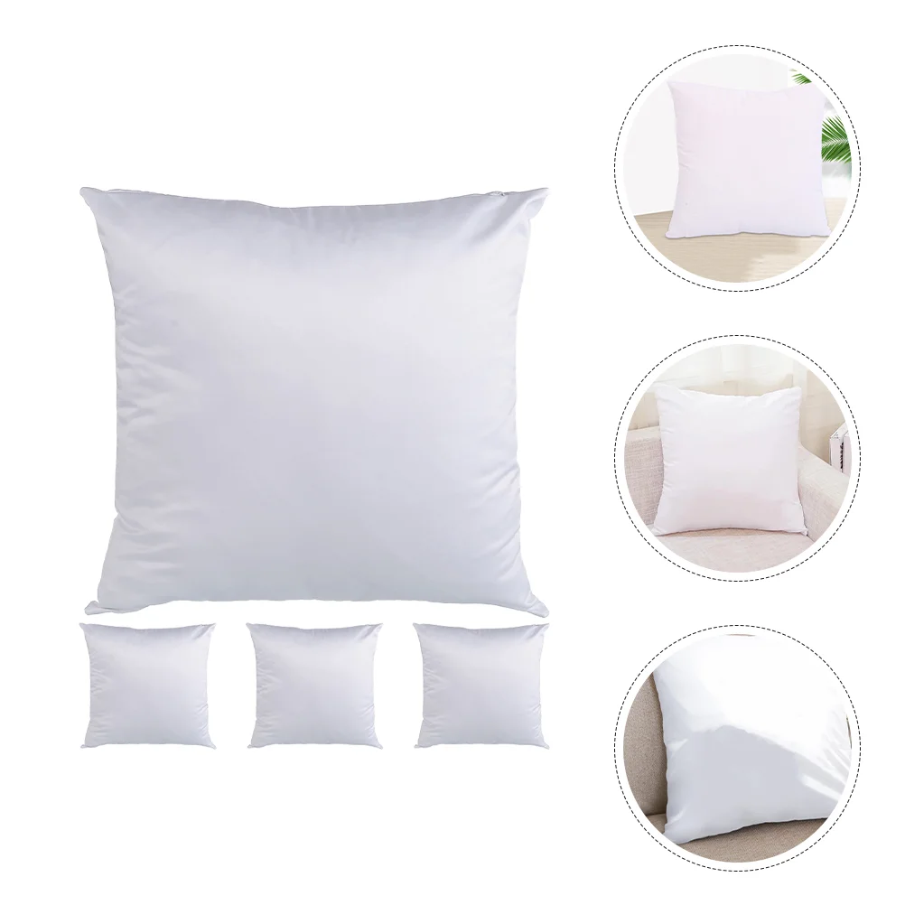 4 Pcs Sublimation Cushion Cover Blank Throw Pillowcase Multi-purpose Covers White