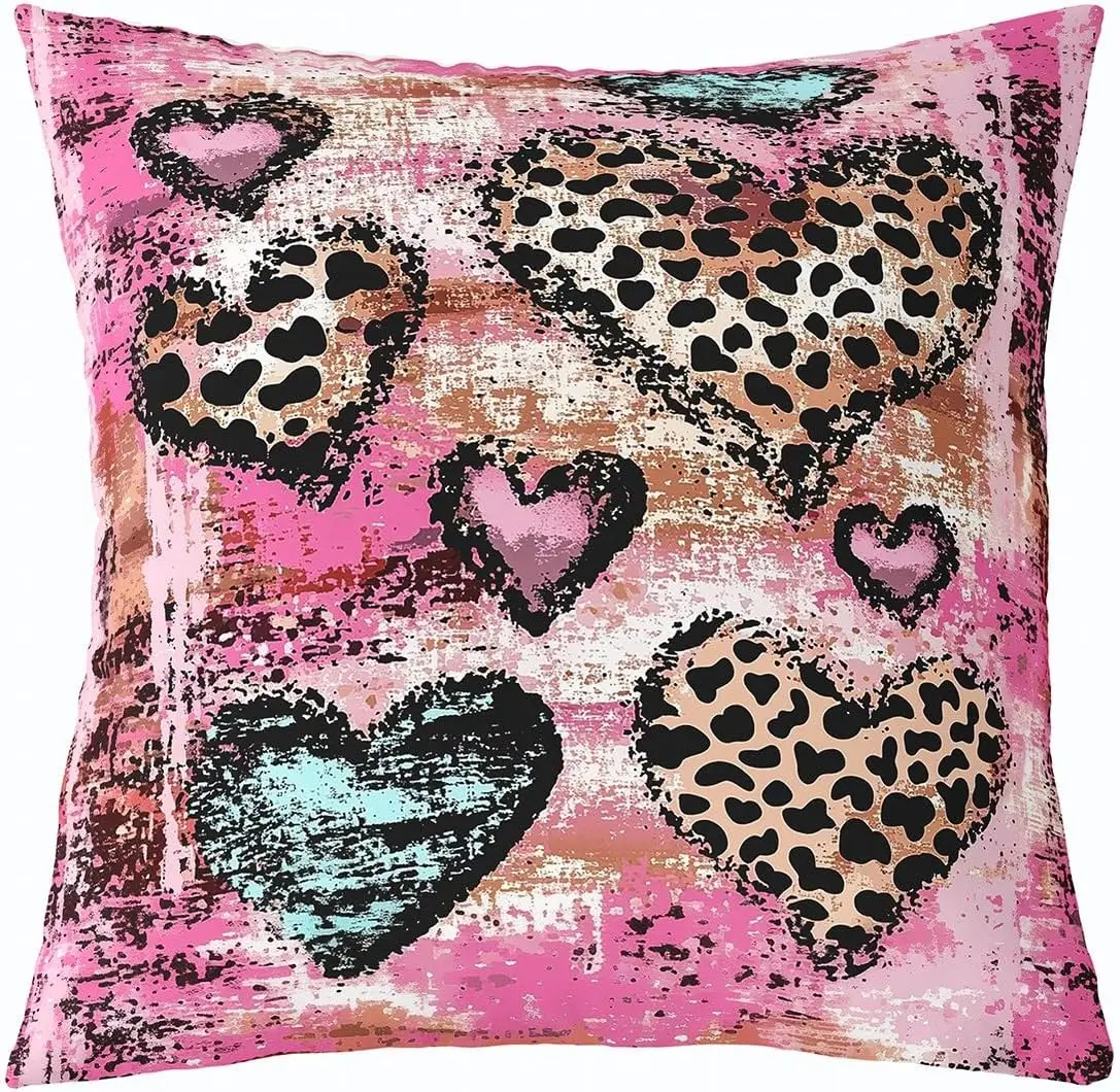 

Leopard Square Cushion Covers Set of 1 Boys Girls Cheetah Reversible Throw Pillow Covers for Home Gift