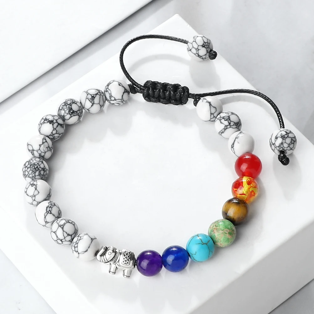 Natural Stone 7 Chakra Beaded Bracelets Handmade Braided Rope Bangles For Women Men Jewelrys Yoga Gifts Trendy Friendship Prayer