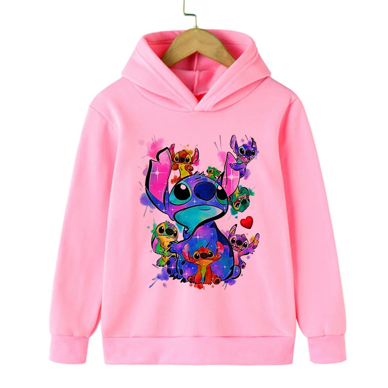 funny Sweatshirts Stitch Hoodie Children Cartoon Clothes Kid Girl Boy Lilo and Stitch Sweatshirt Manga Hoody Baby Casual Top