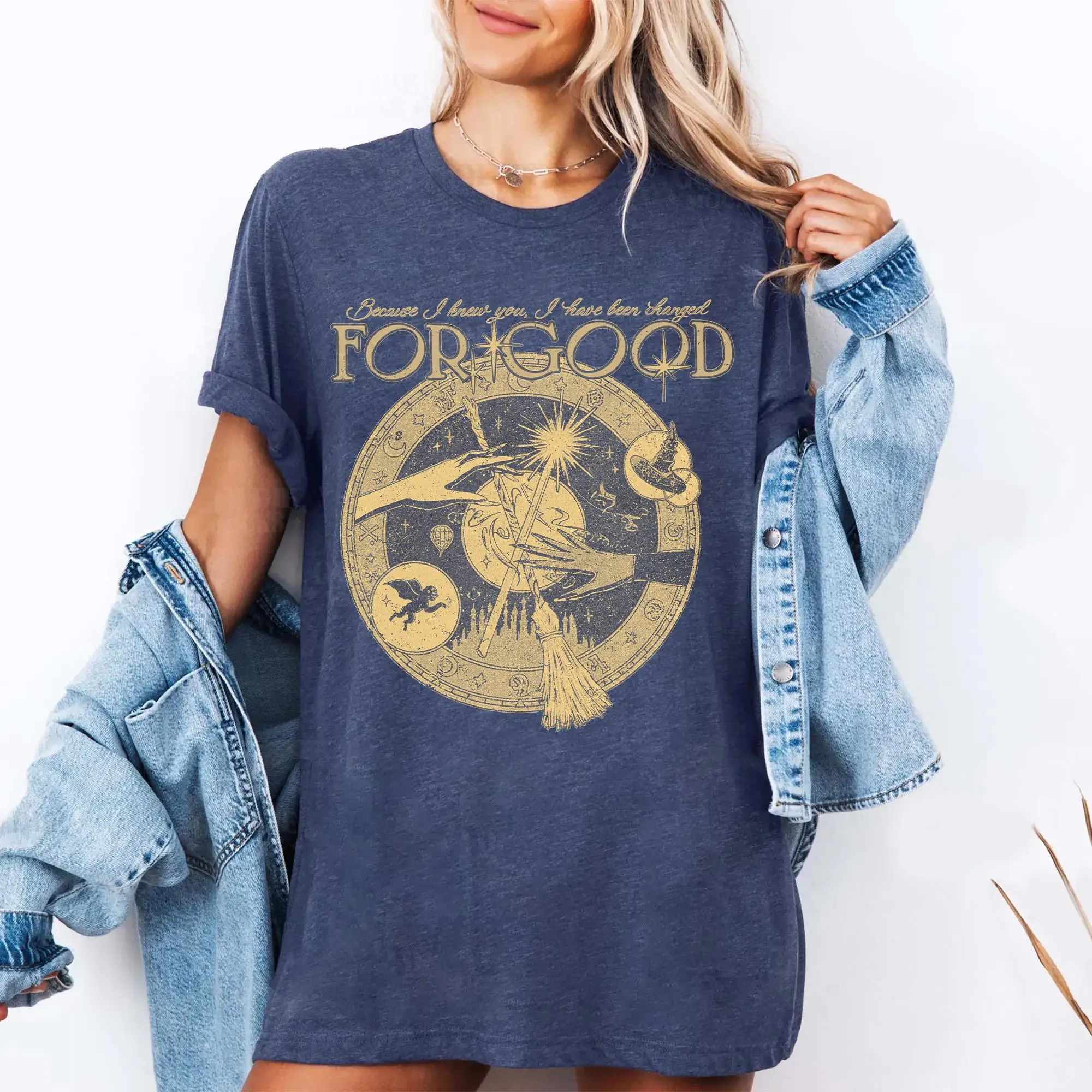 قميص الفيلم الشريرة أريانا غراندي غليندا تي شيرت سينثيا إرييفو إلفابا لكلمات جيدة هدية مروحة سماوية