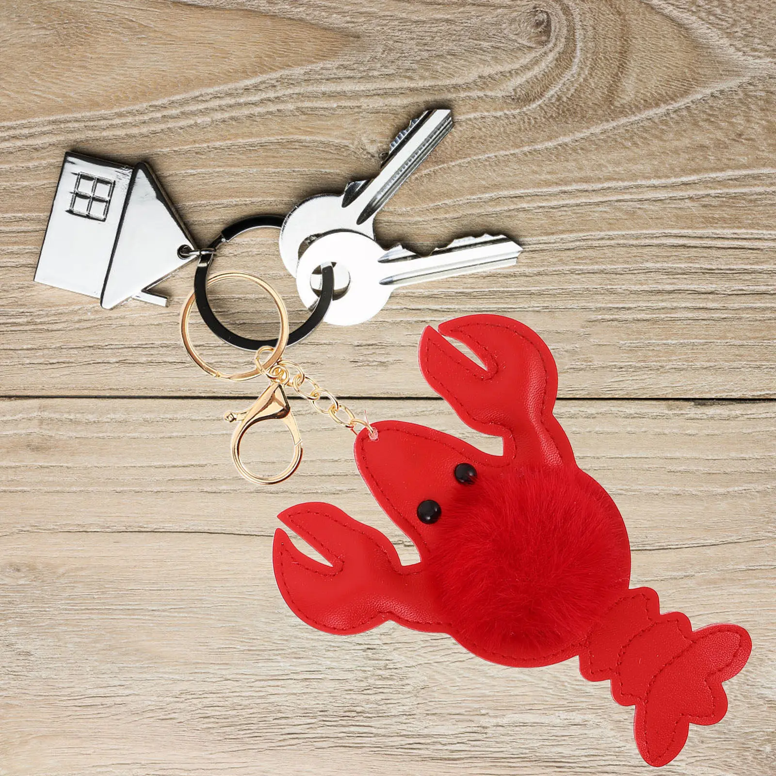 

2Pcs Lobster Crab Keychains Soft Stuffed Keyring Bag Pendant for Backpacks Purses Car Interior Unique Sea Animal Hanging Charm