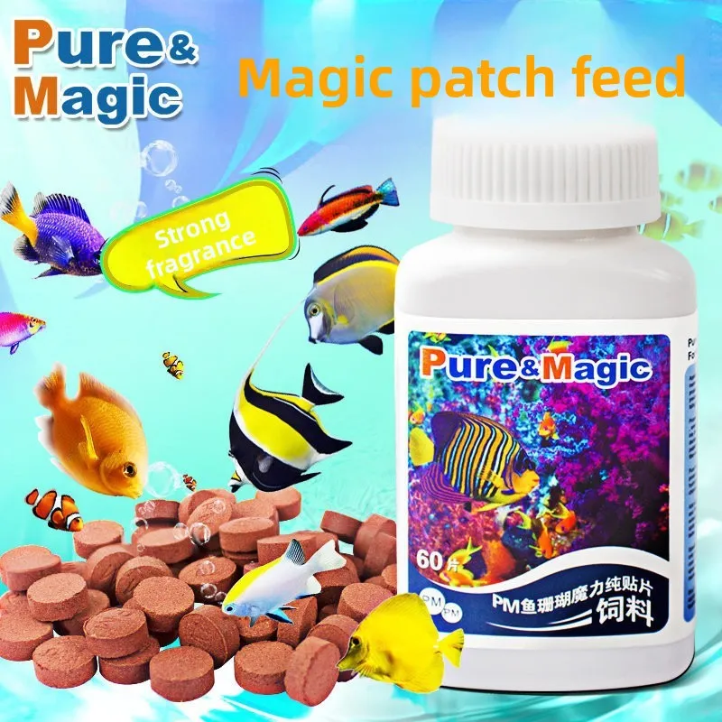 

Pure&Magic Slow-Release Fish Food Tabs - Sticky Wafer with Enhanced Palatability for Tropical & Nano Fish