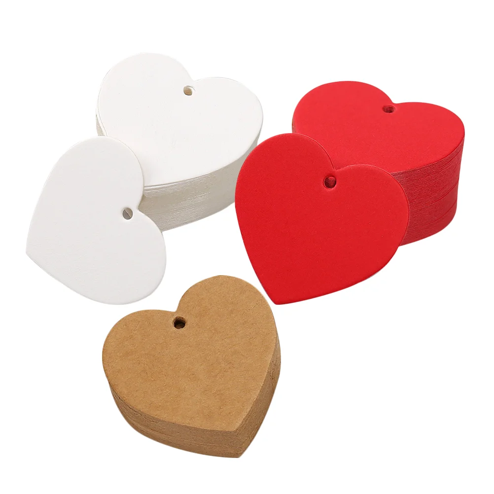 300 Pcs Love Card Paper Tags Blank Gift Lovely Heart Shaped Cutouts Cards Hanging Sticker Labels