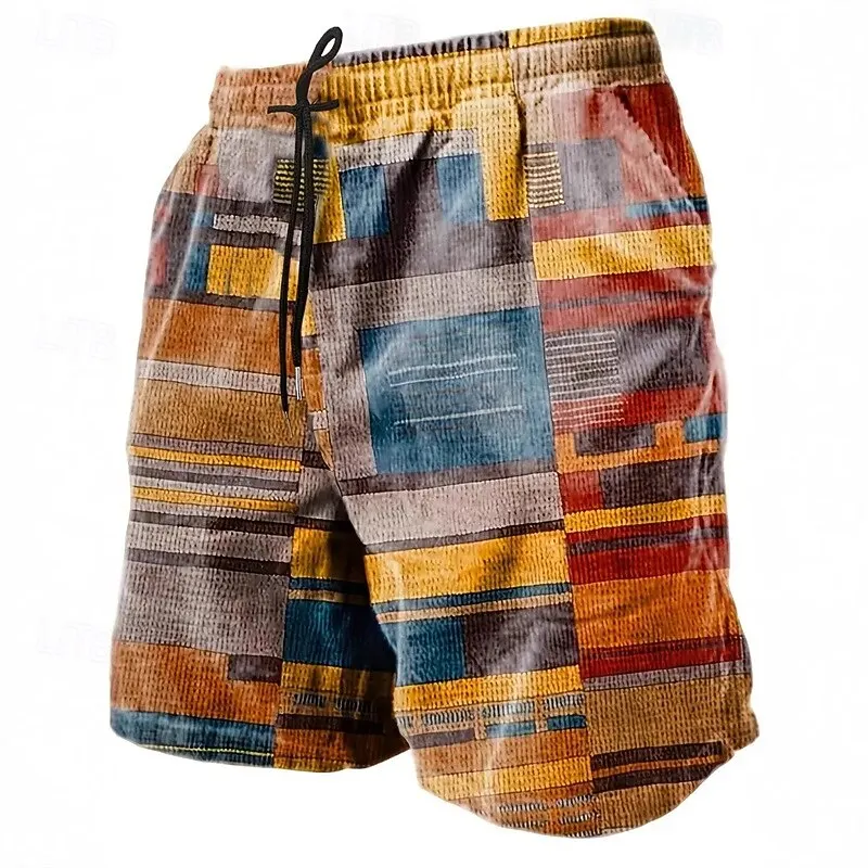 Retro Classic Hot Selling Men's Shorts Fashionable Couple 3D Printed Swimming Shorts Quick Drying Beach Shorts Casual Street
