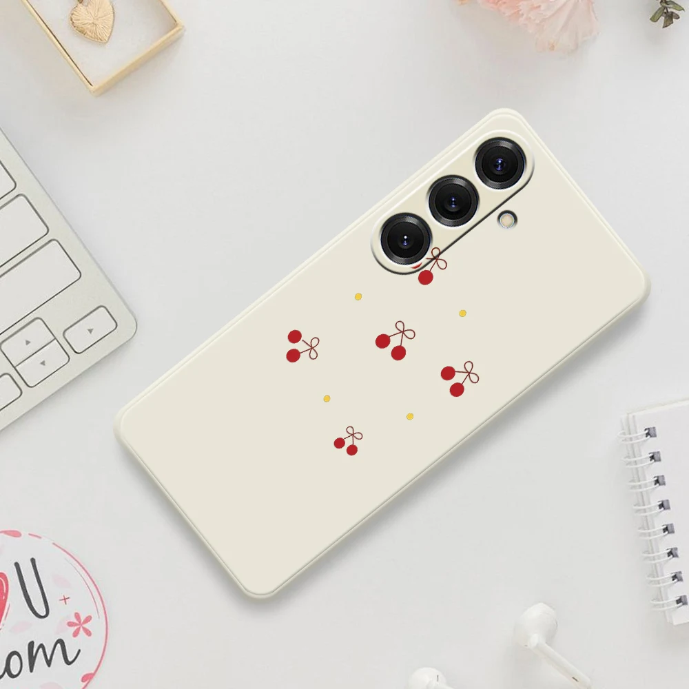 Kirsche Muster Telefon Fall Für Samsung Galaxy S25 S24 S23 S22 S21 S20 Ultra Plus S20FE S21FE S23FE S24 FE S10 Plus Soft Cover