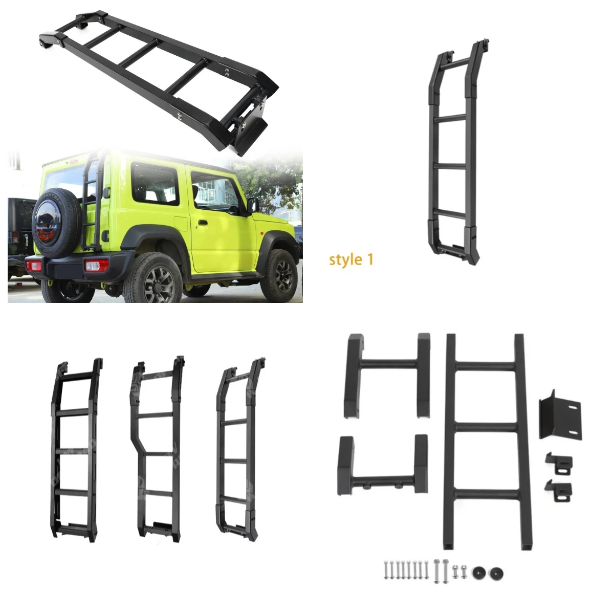 

STLF Best-selling Tail Door Ladder For JB74 JB74 2019+ Tailgate Ladder Kit Metal Stairs Rear Ladder Protection
