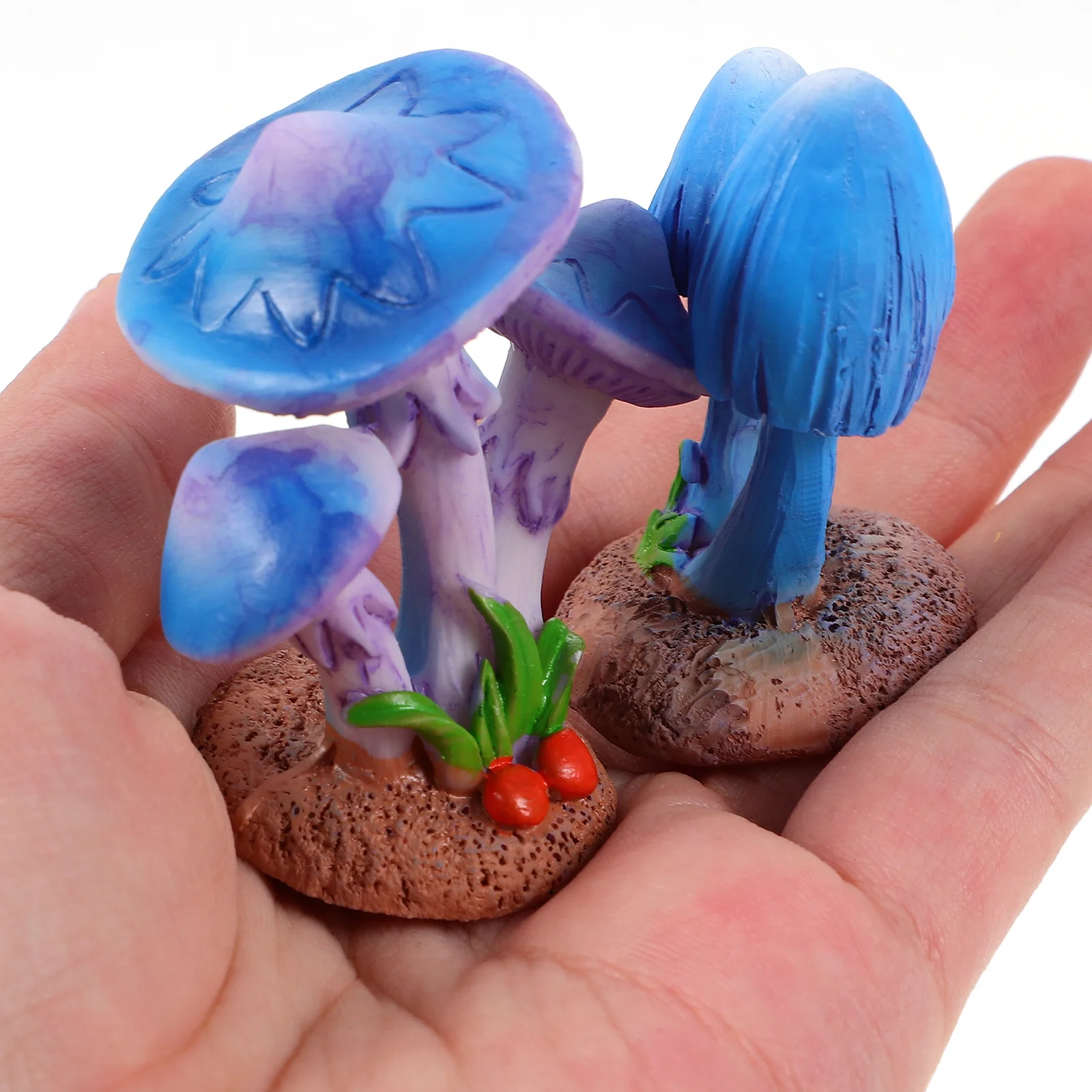 

2pcs Miniature Mushroom Garden Decor Resin Fairy Lawn Ornaments For Micro Landscape Diy Home Craft Tabletop Statue Garden Art