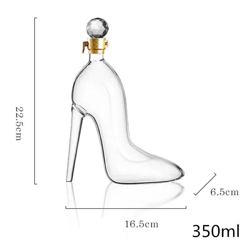 350ML High Heels Shape Decanter Luxurious Crystal Red Wine Brandy Champagne Glasses Decanter Bottle Bar Nightclub Drinking