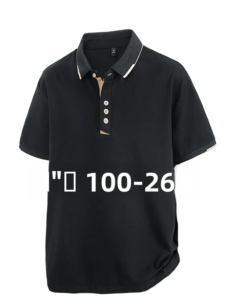 

Men's ort Sve irt Summer Busin Casual Collared T-irt plus Size Fat Men's Clothing Paul f Sve Cotton Fa...