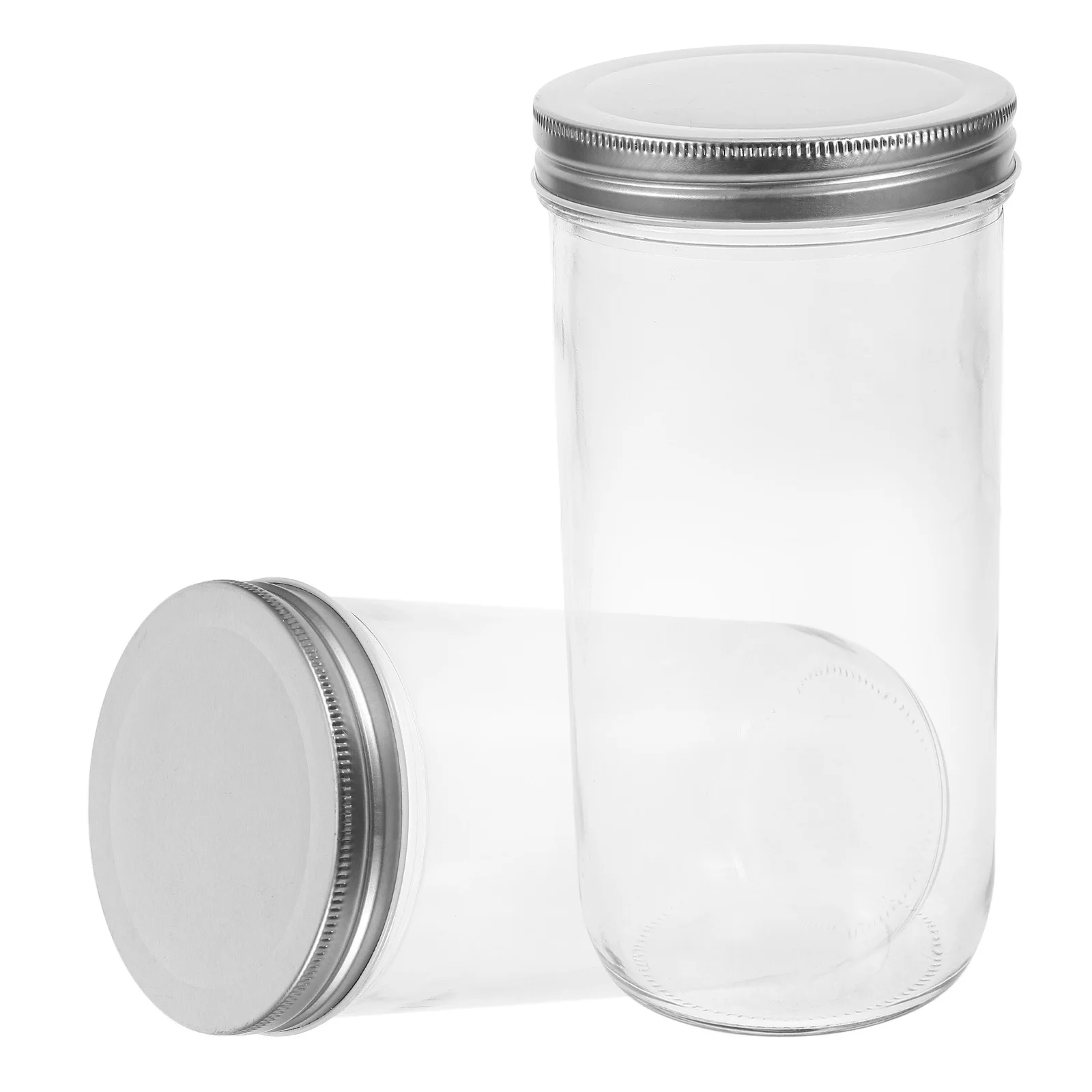 

2Pcs Glass Storage Jars Clear Airtight Kitchen Containers for Honey Jam Syrup Household Dispensers Jar Canisters