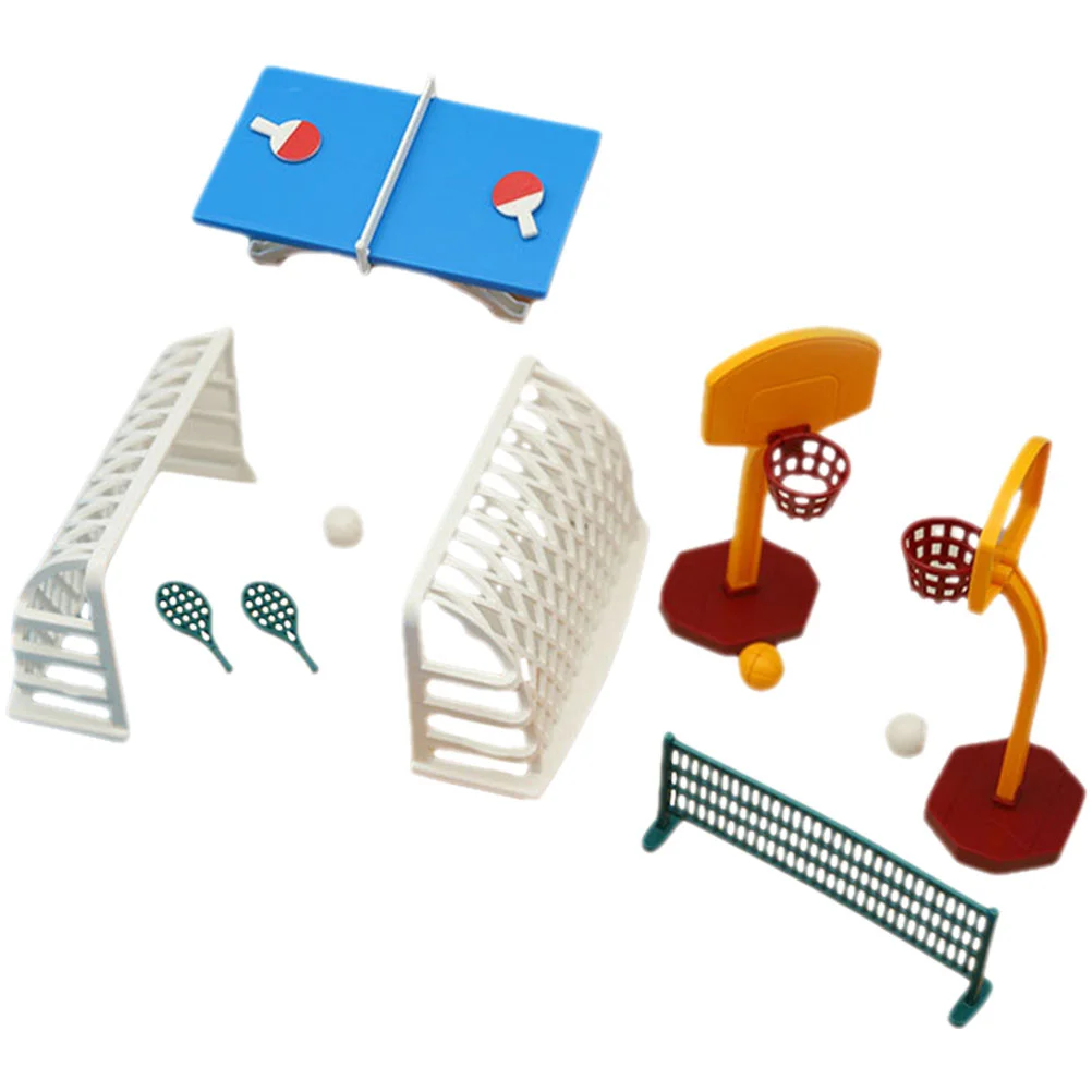 Mini House Decoration Dollhouse Basketball Hoop Miniature Table Tennis Ornament Toys