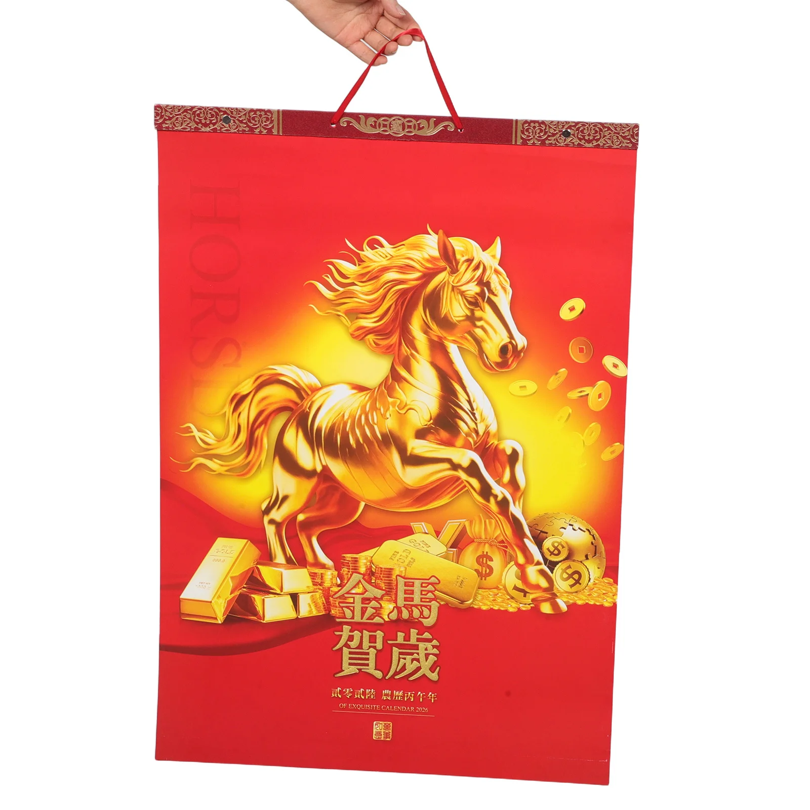 

Horse Year Wall 2026 Chinese Lunar Calendar Monthly Hanging Decor For Living Room Office Asian Style Zodiac Horse Art Feng Shui
