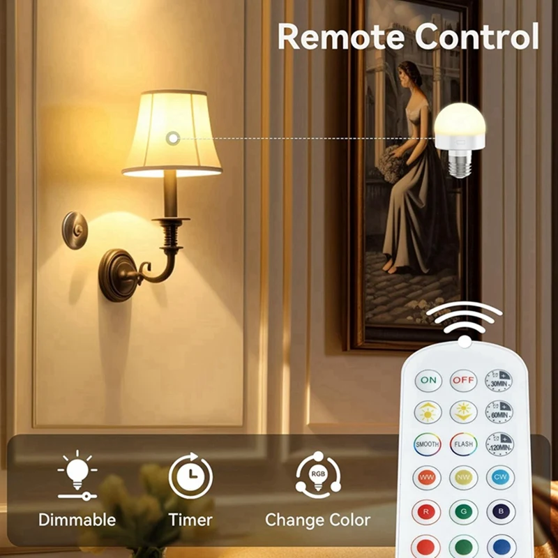 Puck Lights lampadine con telecomando-E26 lampadina a batteria per applique da parete Non cablate, lampade a sospensione