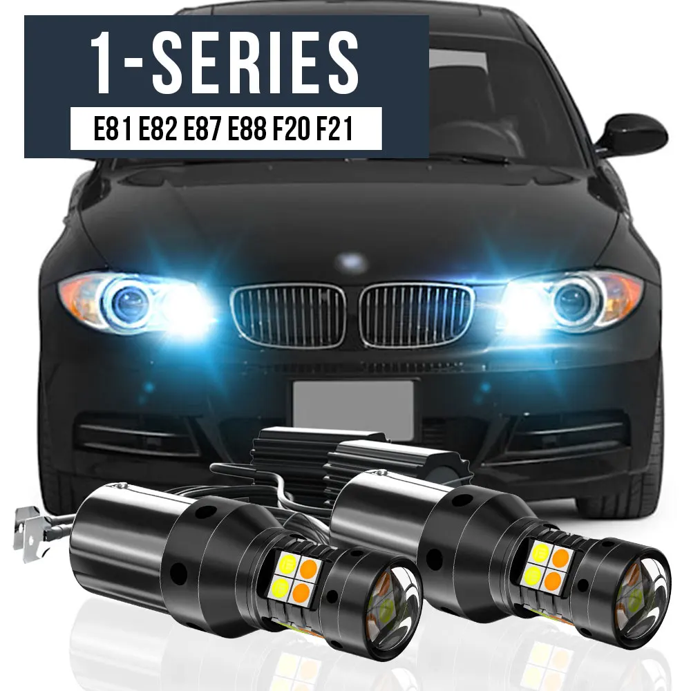 

2pcs LED Dual Mode Turn Signal+Daytime Running Light Blub DRL Canbus Accessories For BMW 1-Series E81 E87 E88 E82 F20 F21 2008